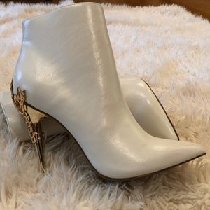 White Stiletto Booties